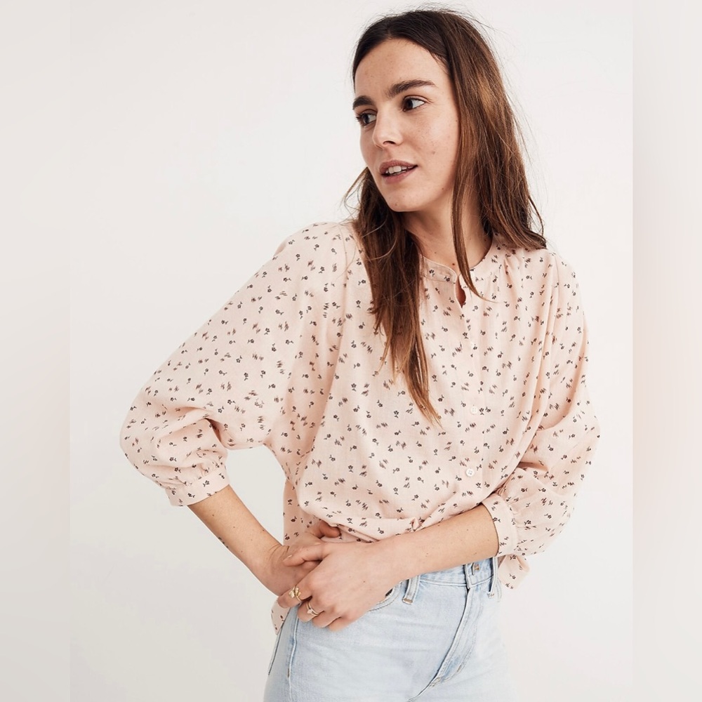 Madewell Peasant Top in Delicate Floral size XXS